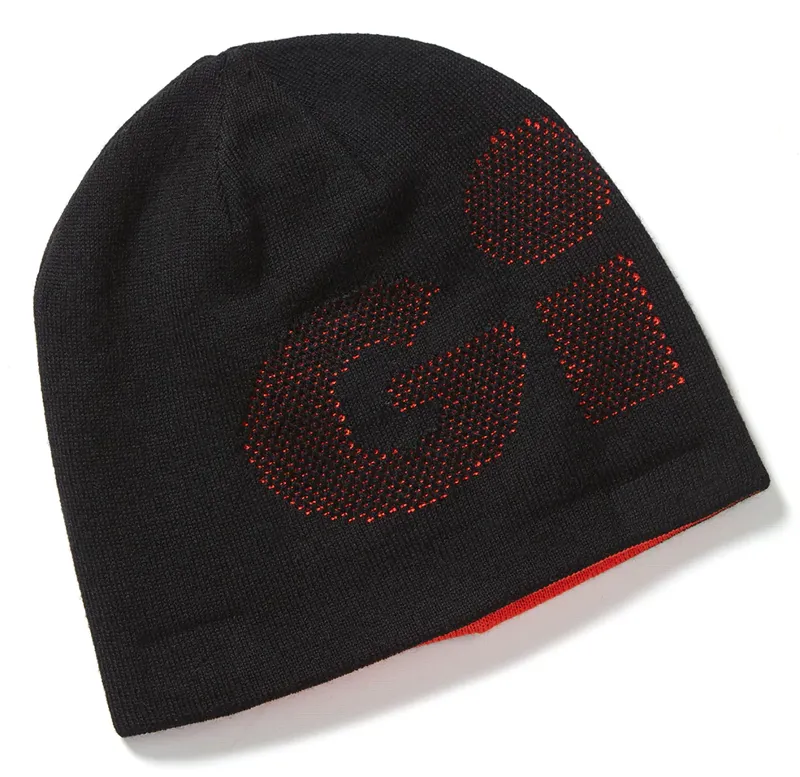 Gill Reversible Knit Beanie in Black Orange